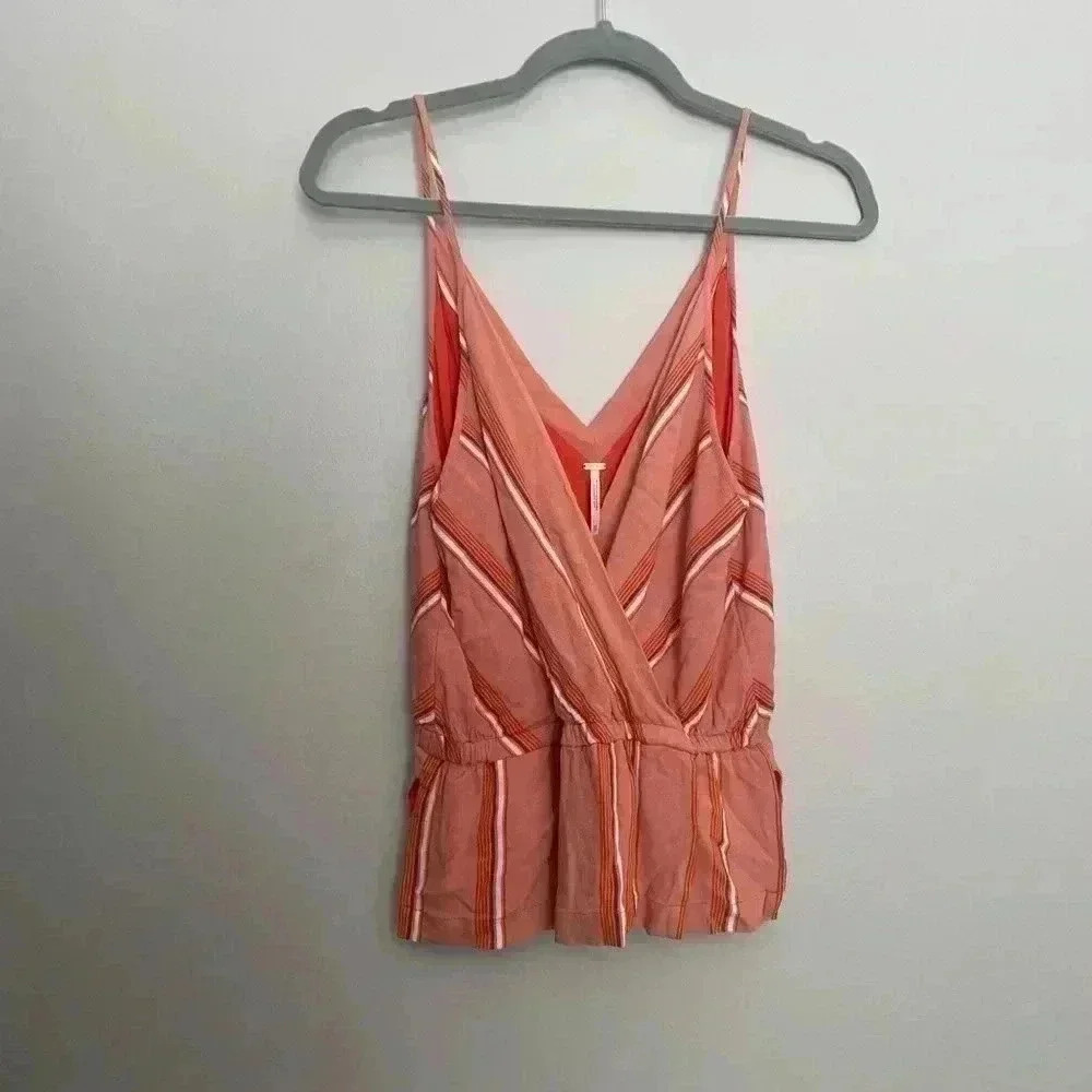 Free People striped peplum tank‎ top xs